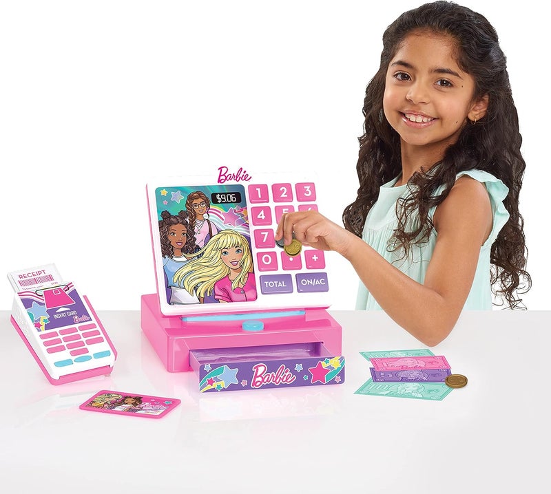 Barbie Just Play Barbie Cash Register, Multi-Coloured Pretend Play Set with Lights, Sounds, Play Money, and Card Reader, Includes 9 Accessories, Toy for Kids Ages 3 and Up - Image 2
